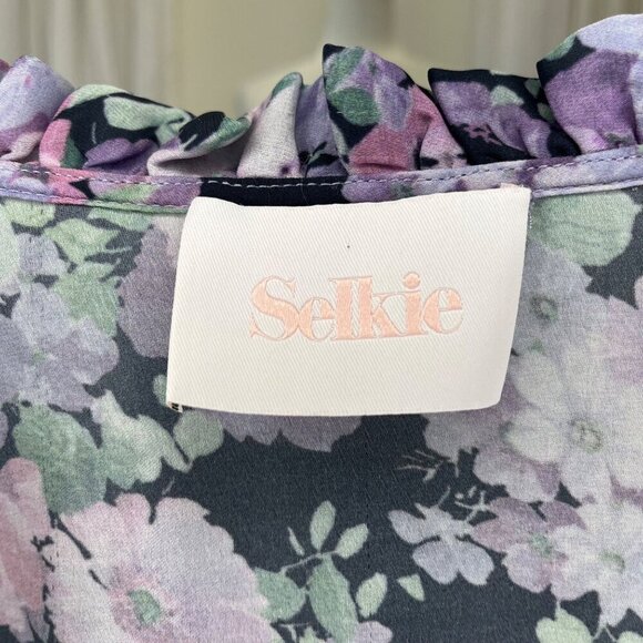 Selkie X Revolve Bistro Blouse Floral Purple Size Small Ladies Button Down - Picture 8 of 10